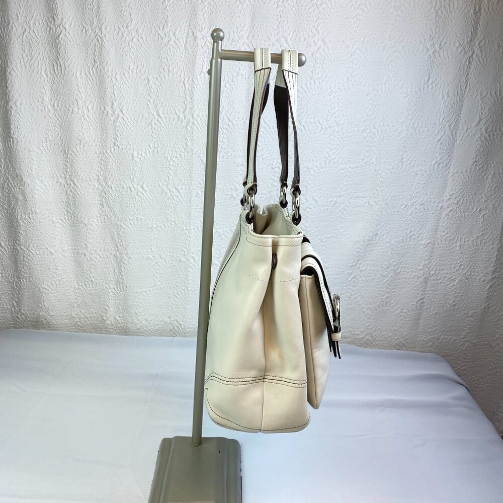 Coach Legacy Leather Pocket Tote | Cindy 🤍  Buckle Front Multi-Compartment 6468 - Picture 5 of 16
